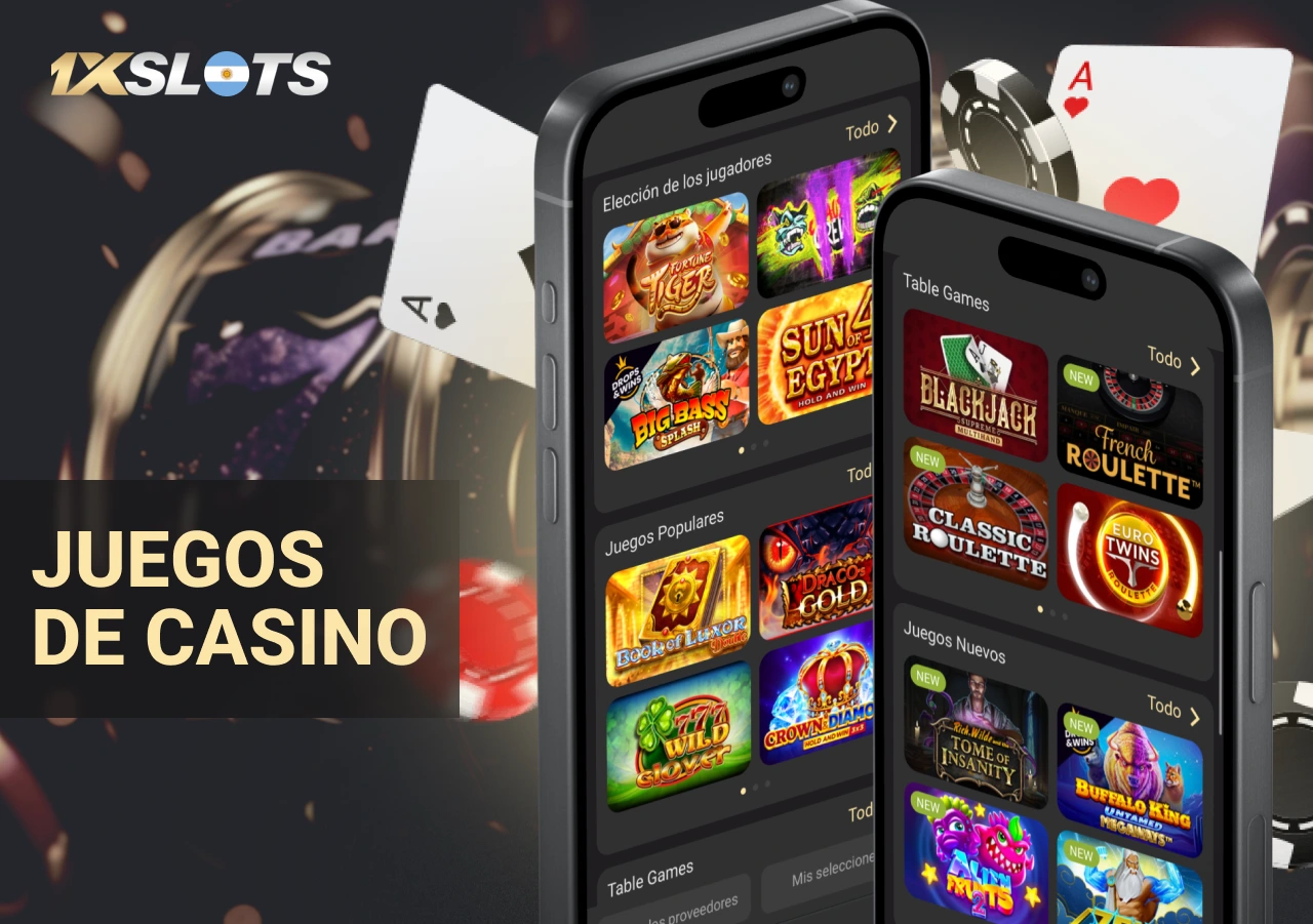 Variedad de juegos en la plataforma de apuestas 1xSlots