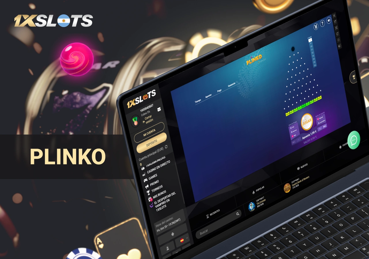 Una emocionante partida de 1xSlot Plinko en el casino en línea